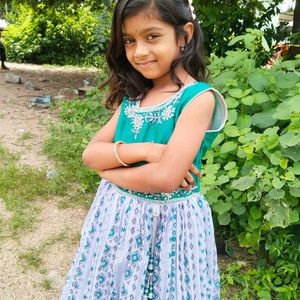 Baby Girl Long Frock Seagreen And Yash