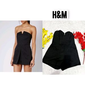 H&M Conscious Black Strapless Playsuit