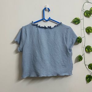 Baby Blue Loungewear Crop Top( Size: M)