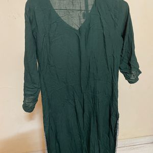 Green Yoke Print Kurta