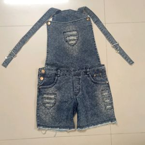 Denim Dungree For Girls