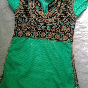 Festive Wear Green Kurti