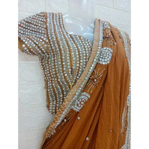 Stone Work Zardozi Saree