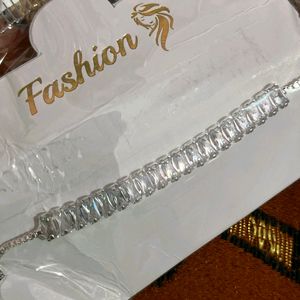 Trending Silver Coated Shiny AD Bracelet