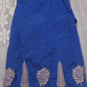 Unstitched Blue And Red Kurta