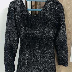 Black Sequinned Bodycon Dress