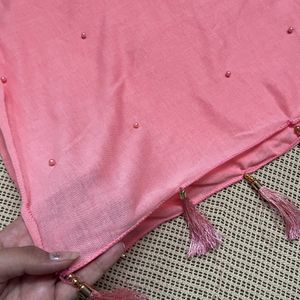 Baby Pink Stretchable Stole