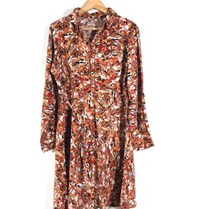 Max Brown Printed Dress(Women’s)