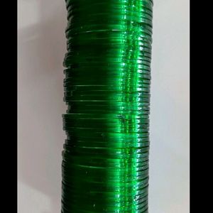 Pack 65 Green Plain Glass Bangles Set