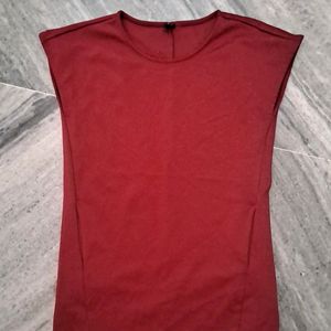 Maroon Mini Dress Can Be Used As A Tunic Top