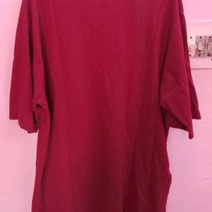 DILLINGER Women's Maroon Oversized Tshirt