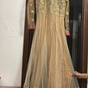 PLong Gown With Combination Red Lower And Dupatta