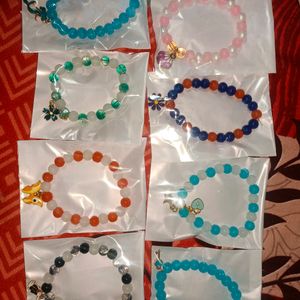 Pack Of 8 Glass Beads Charms Bracelet