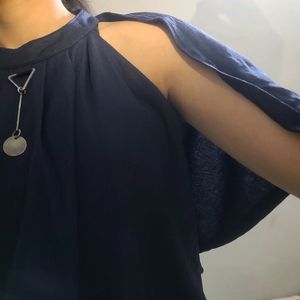 Blue Flare Sleeve Top