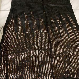 Black Full Sequence Net Saree For Grabs