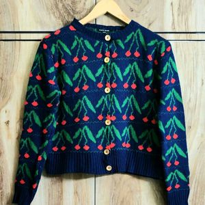 Dark Blue & Green Cardigan Size-36-38