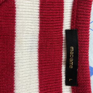 Red Lining Knitting Crop Top/ Sweater