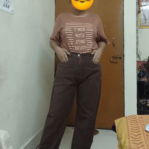 High Waist Brown Jeans