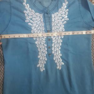 Denim Embroidery Kurta