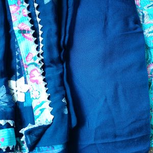 Cotton Blend Anarkali Kurta With Pant And Dupatta