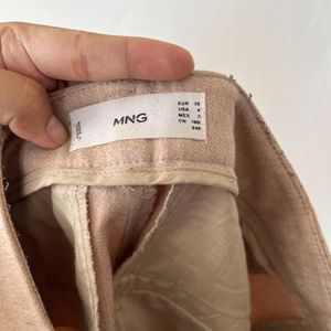 Mango Beige Formal Trousers