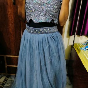 Stitched Grey Lehenga