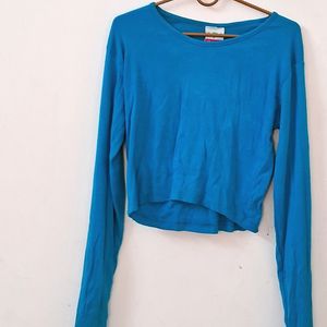 Full Sleeve Peacock Blue Top