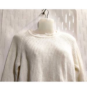 White Crop Sweater for Women's