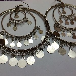Silver Big Chandbali Earrings