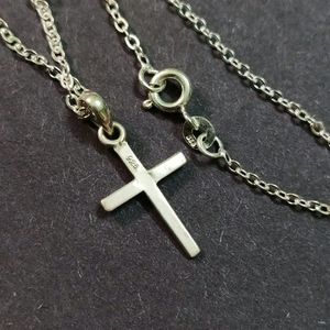 Original Silver Cross Necklace 20 Inch