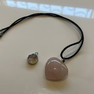 Pink Crystal Necklace + Cute Free Reflective Charm