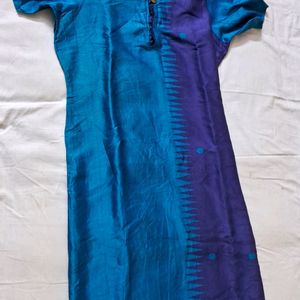 Blue Silk Kurti