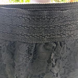 Korean Black Crochet Skirt