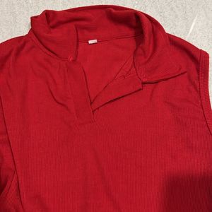 Red Sleeves Shirt Top