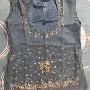 Gray color stitched Rajputi poshak