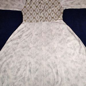 White New Anarkali Kurti