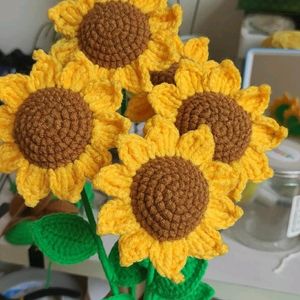 Pack Of 6 Crochet Sunflowers 🌻