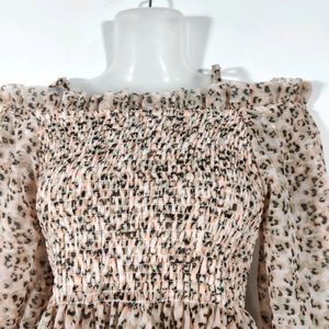 Peach Printed Casual Top (Women)