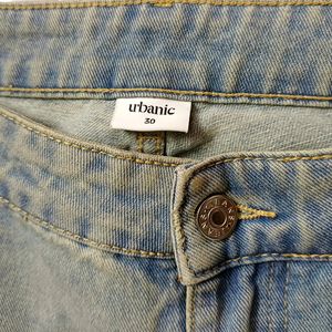 URBANIC YELLOW WASH DAMAGED JEANS with a freebie