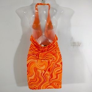 Orange Printed Dresses (Women's)