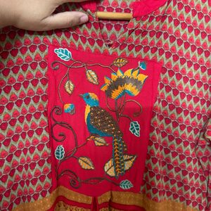 Red Color Embroidered Stylish Kurthi