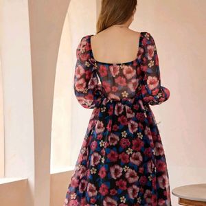 URBANIC FLORAL PRINT MIDI DRESS