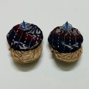 Handmade Fabric Studs With Ring