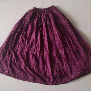 Beautiful Knee-length Skirt With Golden Sequins