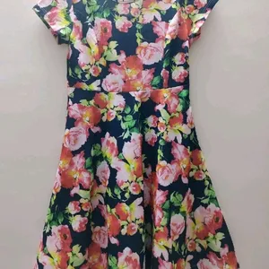 Floral Print Fit And Flare Dress