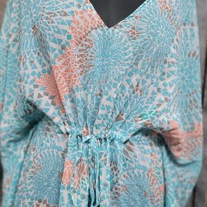 Green Printed Kaftan