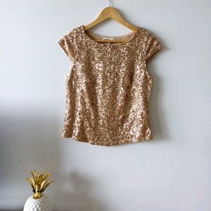 Classy Golden Sequin Party Top From The USA