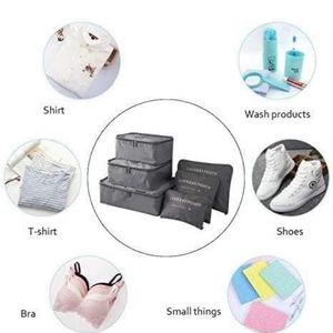 6 Pcs Nylon Travel Laundry Cosmetics Makeup Bag