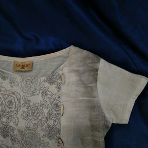 Olive-Roses Printed Kurta