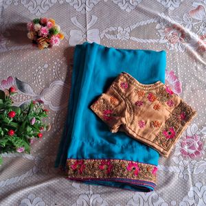 💙Beautiful Blue Saree For Women💙